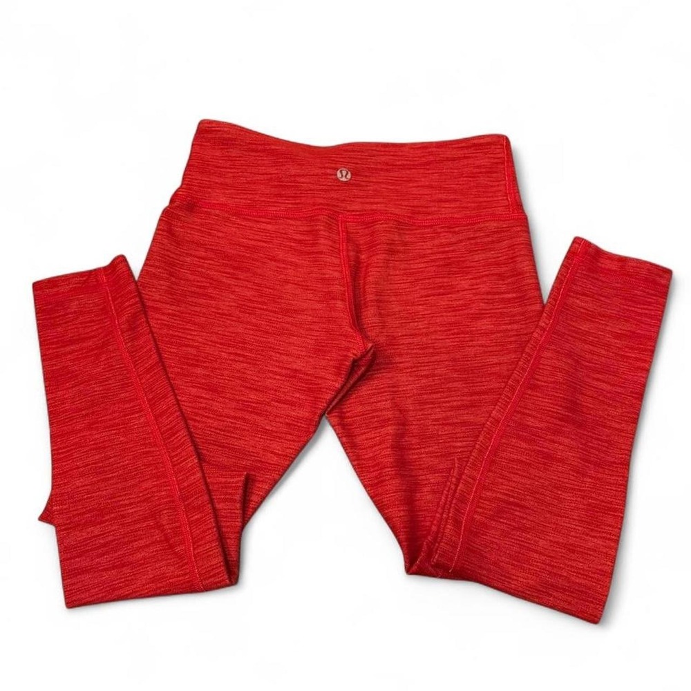 Lululemon Wunder Under Pant Reversible Slub Denim Love Red - size 4
